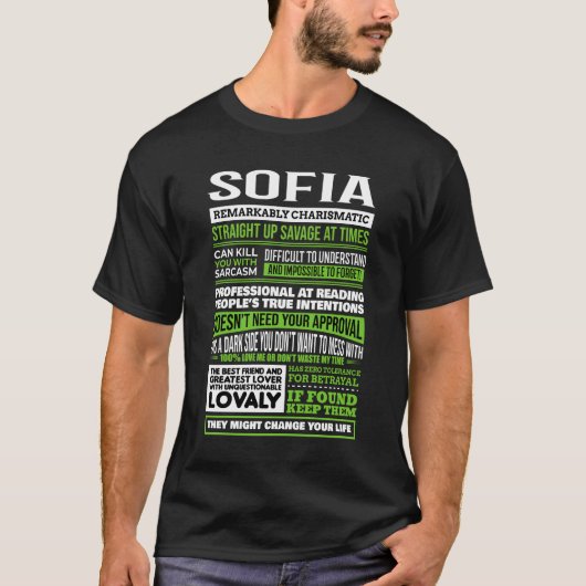 T-shirt Définition du nom de la fille Sofia (Devant)