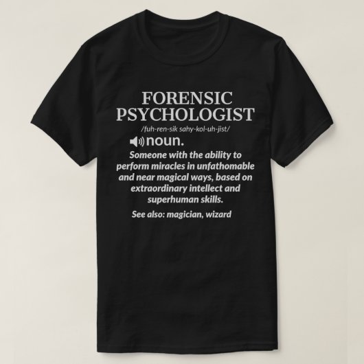 T-shirt Définition du psychologue judiciaire (Design devant)