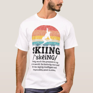T-shirt Définition du ski drôle rétro vintage skieur Gr