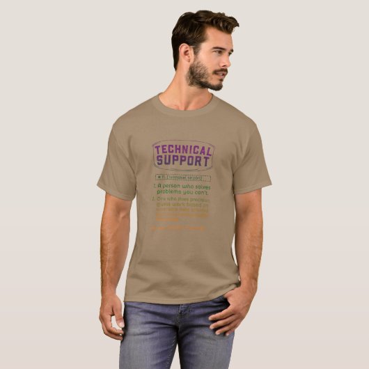 T-shirt Définition du support technique Funny Computer Ner (Devant entier)