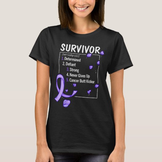 T-shirt définition du survivant du cancer de l'oesophage (Devant)
