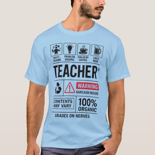 T-shirt Définition d'un professeur drôle — Multi-tâches (Devant)