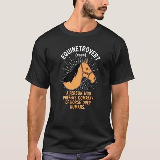 T-shirt Définition Equinetrovert Citation Meme Cheval (Devant)