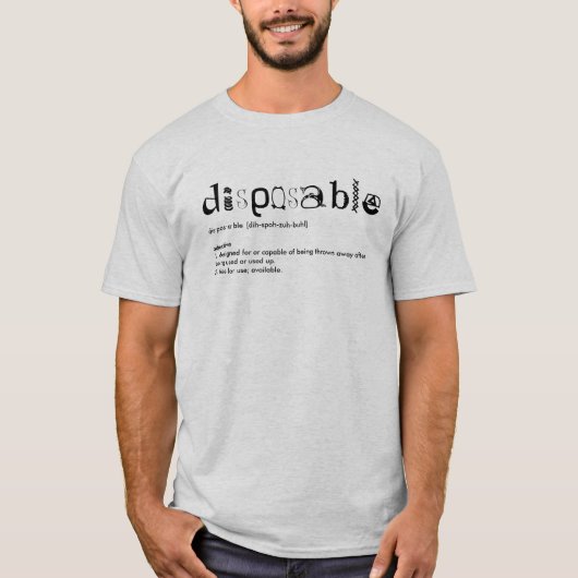 T-shirt définition jetable (Devant)