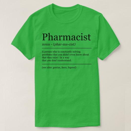 T-shirt Definition Pharmacist Pharmacy Graduation (Design devant)