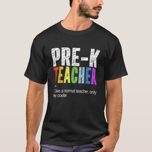 T-shirt Définition Pré K Enseignant Retour À L'École (Devant)
