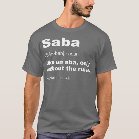T-shirt Définition Saba Funny Cadeaux Hébreux Grand-Père H (Devant)