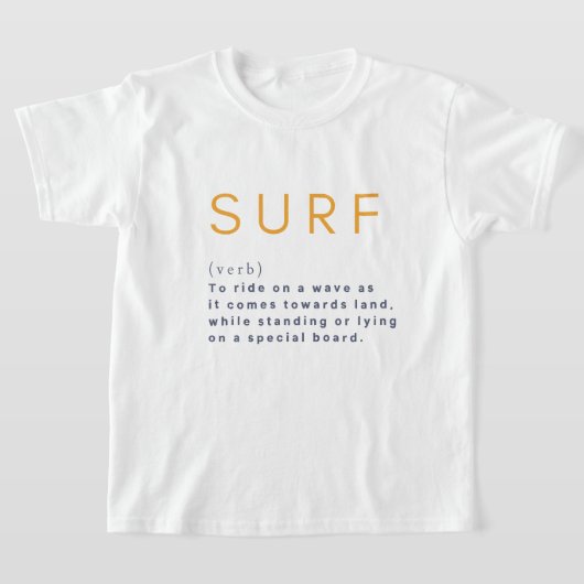 T-shirt Définition Surf Signification Design Eau Vagues En (Poser)