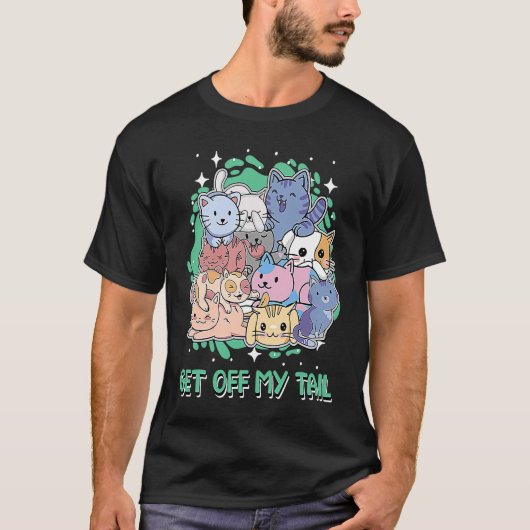T-shirt Dégage de ma queue Humour de chat Chatons Citat (Devant)