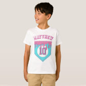 T-shirt Dégoulinade de baseball rose (Devant entier)