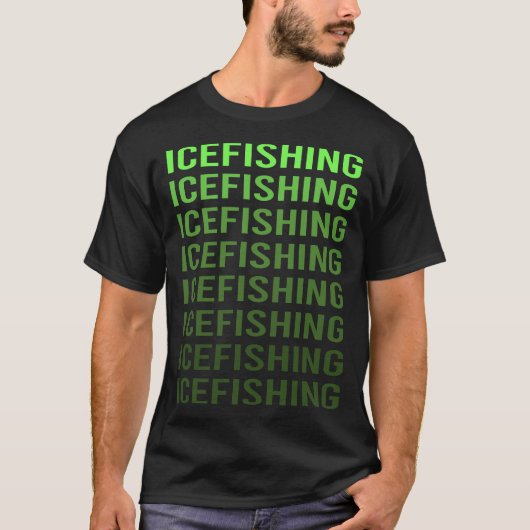 T-shirt Dégradé Blanc Pêche sur Glace (Devant)