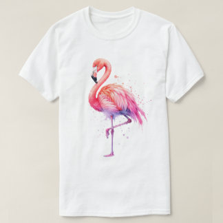 T-shirt Dégradé d'aquarelle de flamant rose