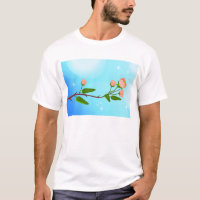 Dégradé du ciel bleu avec branche de ressort fleur