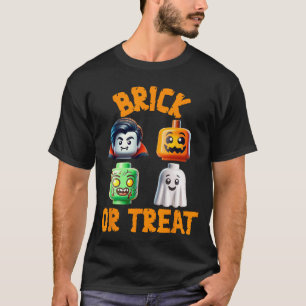 T-shirt Déguisement Briques Halloween Brique ou Friandise