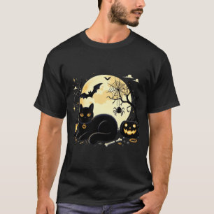 T-shirt Déguisement de chat drôle d'Halloween Citrouille C