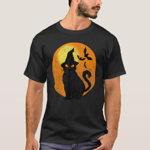 T-shirt Déguisement de chat noir Halloween effrayant Rétro
