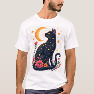 T-shirt Déguisement de chat noir Halloween Mystique Chat a