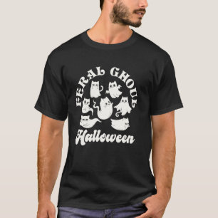 T-shirt Déguisement de fantôme de chat Halloween Feral Gho