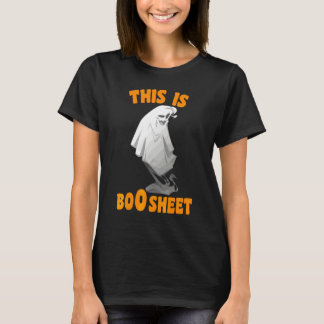 T-shirt Déguisement de fantôme d'Halloween Feuille de Boo