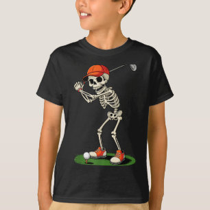 T-shirt Déguisement de golf squelette Halloween drôle pour