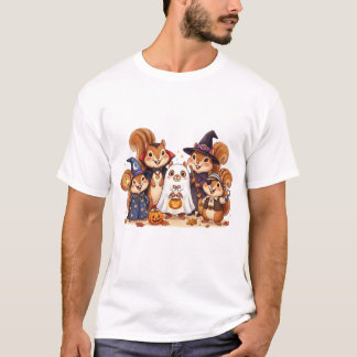 T-shirt Déguisement de Halloween mignon pour écureuils Tri