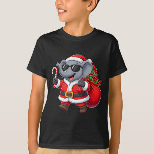 T-shirt Déguisement de Noël drôle d'éléphant Santa Xmas ga