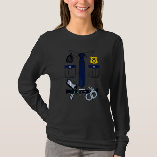 T-shirt Déguisement de policier pour enfants et adultes Ha