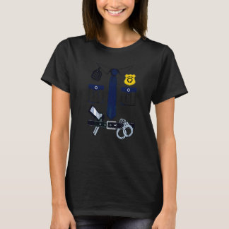 T-shirt Déguisement de policier pour enfants et adultes Ha