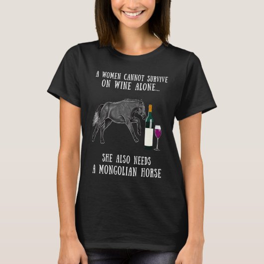 T-shirt Dégustation de vin et équitation mongole (Devant)