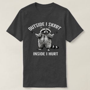 T-shirt Dehors je fonce, dedans je souffre, Raton laveur v