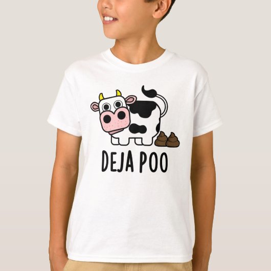 T-shirt Deja Poo Drôle Pun Poop De Vache (Devant)