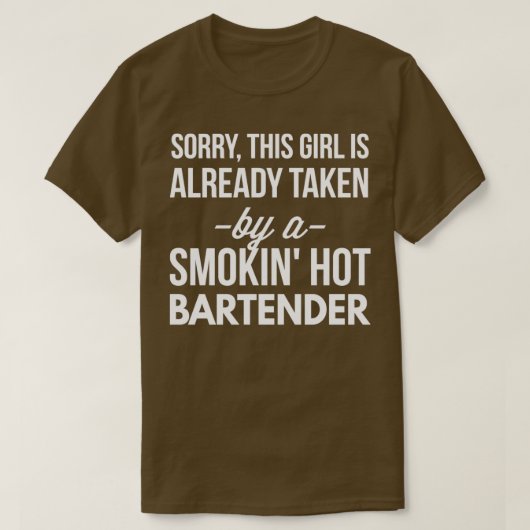 T-shirt Déjà pris par un barman chaud fumé 2 (Design devant)
