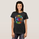 T-shirt Déjeuner Dames Hero Squad Funny School Cafétéria G (Devant entier)