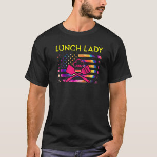T-shirt Déjeuner Lady Cuisine Nourriture Drapeau Américain