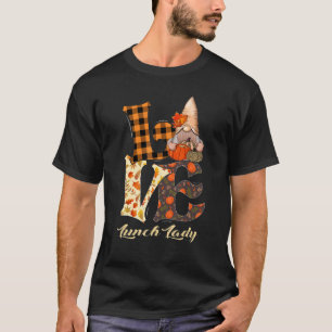 T-shirt Déjeuner Lady Love Automne Gnome Automne Pour Les