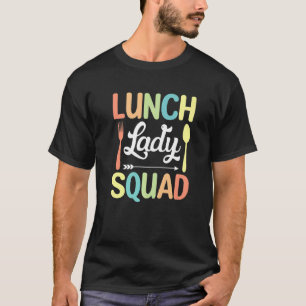 T-shirt Déjeuner Lady Squad Cute Retour À L'École Cafétéri