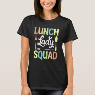 T-shirt Déjeuner Lady Squad Cute Retour À L'École Cafétéri