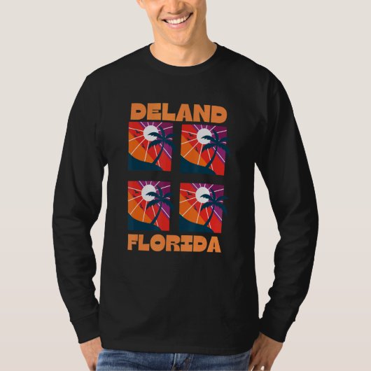 T-shirt Deland Floride Rétro Plage Tropicale (Devant)