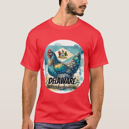 T-shirt Delaware Bold et Gracity Blue Hen État Animal W (Devant)