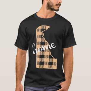 T-shirt Delaware Buffalo Plaid Home Etat Pays Peach We