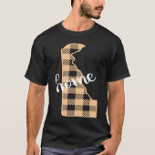 T-shirt Delaware Buffalo Plaid Home State Country Peach We (Devant)