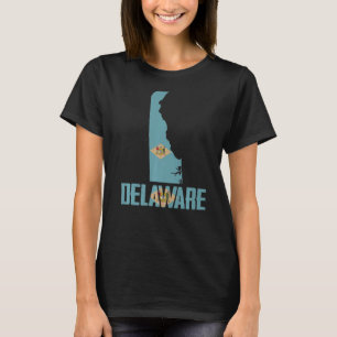 T-shirt Delaware État du drapeau J'aime Delaware État d'or