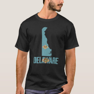 T-shirt Delaware État du drapeau J'aime Delaware État d'or