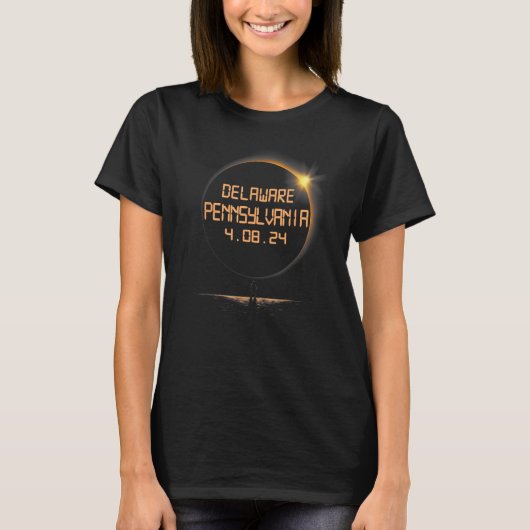T-shirt Delaware Pennsylvania PA Total Éclipse solaire Avr (Devant)