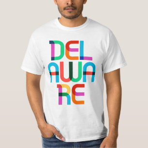 T-shirt Delaware Vintage Retro Colorful 80s Pop Art Type