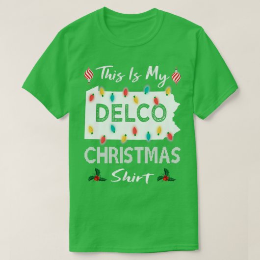 T-shirt Delco Christmas County Xmas Lights Pennsylvanie Fa (Design devant)