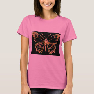T-shirt d'élégance papillon à huile d'or
