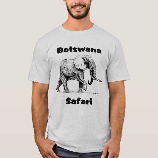 T-shirt d'éléphant de safari du Botswana (Devant)