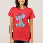 T-shirt d'éléphant et d'oiseau de bébé (Devant)