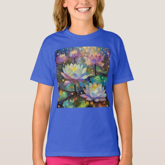 T-shirt Delicate Lotus Flowers Blossoming in the Snow (Devant)